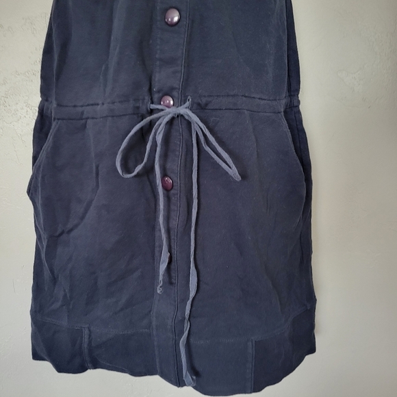 Theory Navy Blue Dress Spaghetti Strap Sleeveless Drop Waist Sporty V-neck - Picture 4 of 8